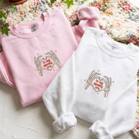 Skeleton Heart Hands Embroidered Crewneck | In My Spooky Era - product photo 4