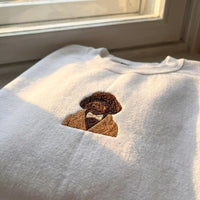 Gentleman Doodle Embroidered Pullover - Dog with Bow Tie Jumper - product photo 4