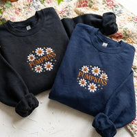 Spooky Cute Pumpkin Flower Wreath Crewneck Sweater - product photo 4