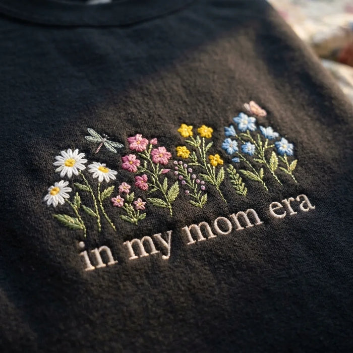 In My Mom Era Embroidered Sweatshirt | Floral Mom Gift