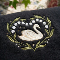 Swan & Lily of the Valley Embroidered Sweatshirt - product photo 4