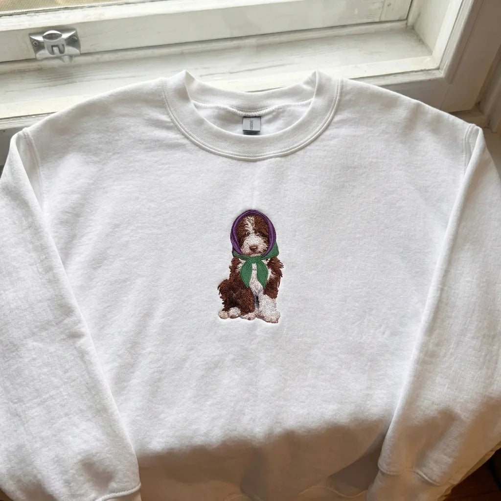 Embroidered Doodle Dog Jumper - Quirky Animal Lover Apparel - product photo 4