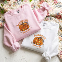 Halloween Trick or Treat Pumpkin Embroidered Sweatshirt - product photo 4