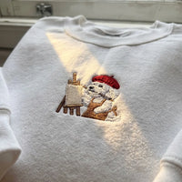 Embroidered Artist Poodle Jumper - Quirky Dog Mom Appare - product photo 5