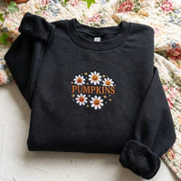 Spooky Cute Pumpkin Flower Wreath Crewneck Sweater - product photo 6