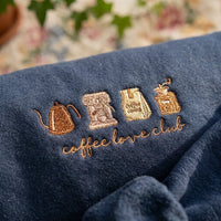 Coffee Love Club Embroidered Sweatshirt | Cafe Lover Gift - product photo 6
