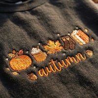 Autumn Icons Embroidered Sweatshirt | Cozy Fall Sweater - product photo 6