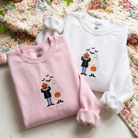 Cute Ghost & Pumpkin Embroidered Sweatshirt | Spooky Season - product photo 6