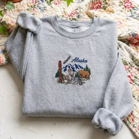 Alaska Wilderness Embroidered Sweatshirt | Nature Wildlife Crewneck - product photo 6