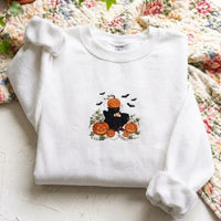 Cozy Spooky Season Embroidered Shirt | Pumpkin Coffee Lover Sweater - product photo 6