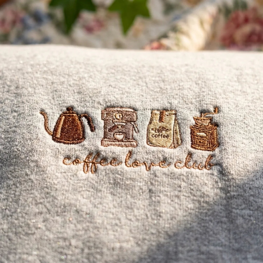 Coffee Love Club Embroidered Sweatshirt | Cafe Lover Gift - product photo 7
