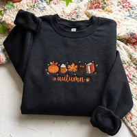 Autumn Icons Embroidered Sweatshirt | Cozy Fall Sweater - product photo 7