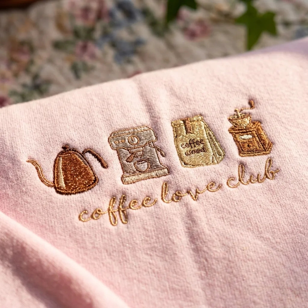Coffee Love Club Embroidered Sweatshirt | Cafe Lover Gift - product photo 8