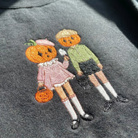 Vintage Pumpkin Head Embroidered Sweatshirt - Retro Halloween Crewneck - product photo 8