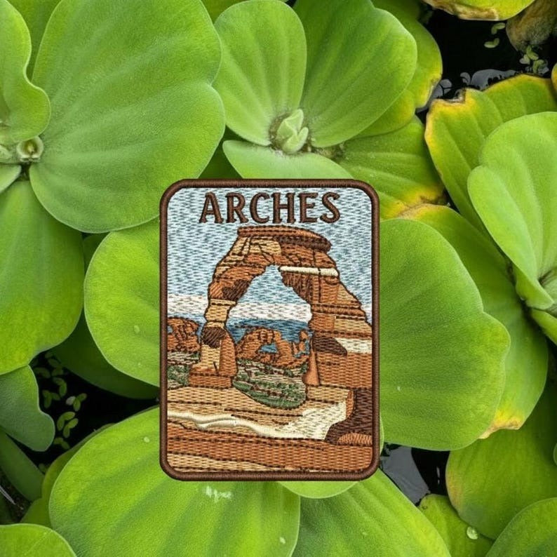 arches national park embroidered travel patch with delicate arch