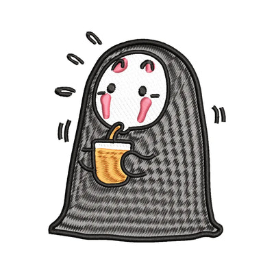 Kaonashi No-Face Bubble Tea Embroidery Design – Anime Machine File
