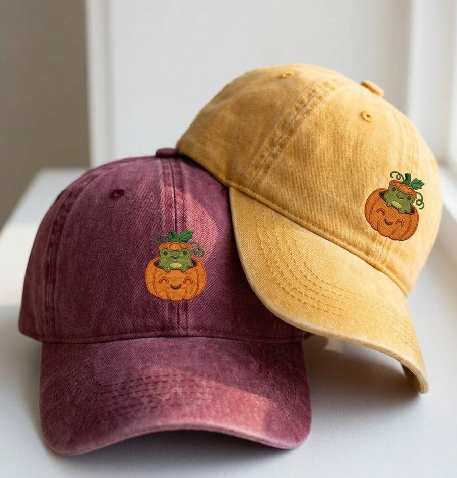 Pumpkin Frog Embroidered Cap - view 2