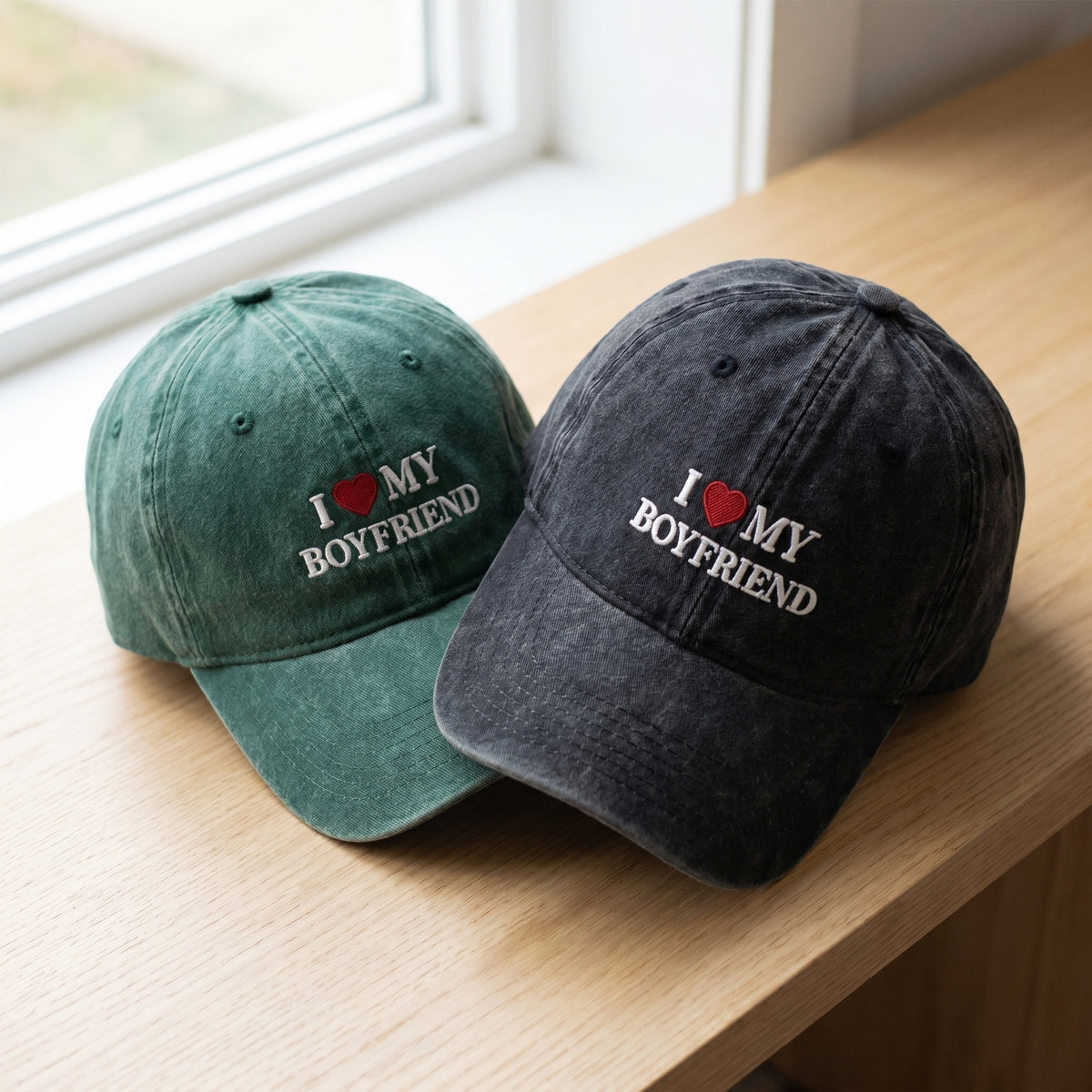 I ❤️ My Boyfriend Embroidered Cap – Trendy Gift for Couples - photo 3