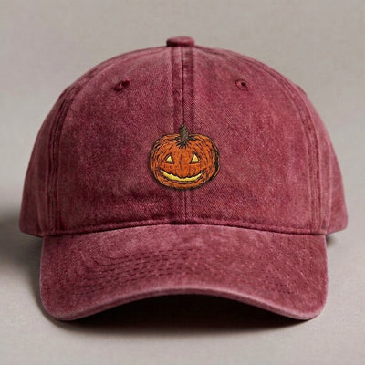 Smiling Pumpkin Embroidered Cap – Trendy Streetwear Style