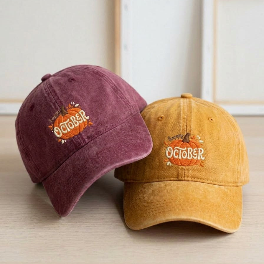 October Pumpkin Embroidered Cap - view 3