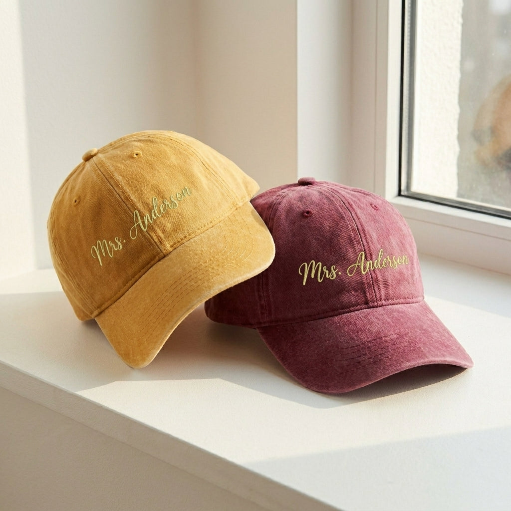 Custom Mrs. Last Name Embroidered Cap – Perfect Engagement Gift - photo 2