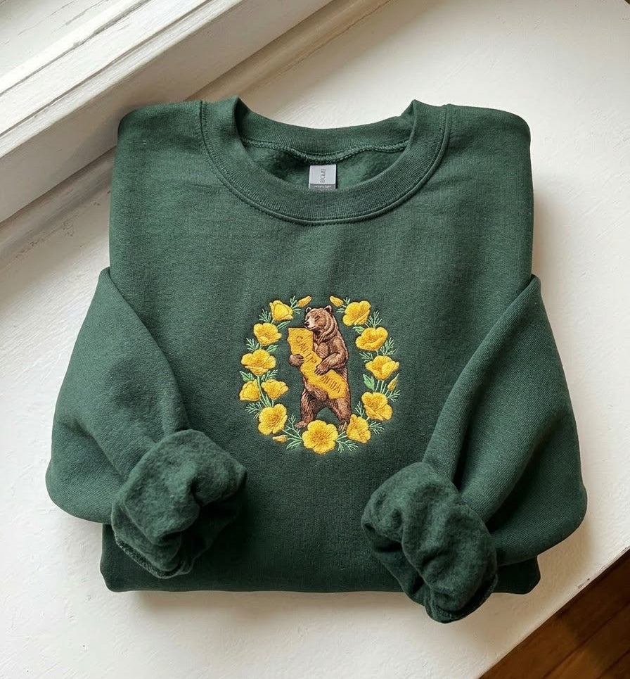 California Bear Embroidered Sweater – Trendy Streetwear Style - photo 5