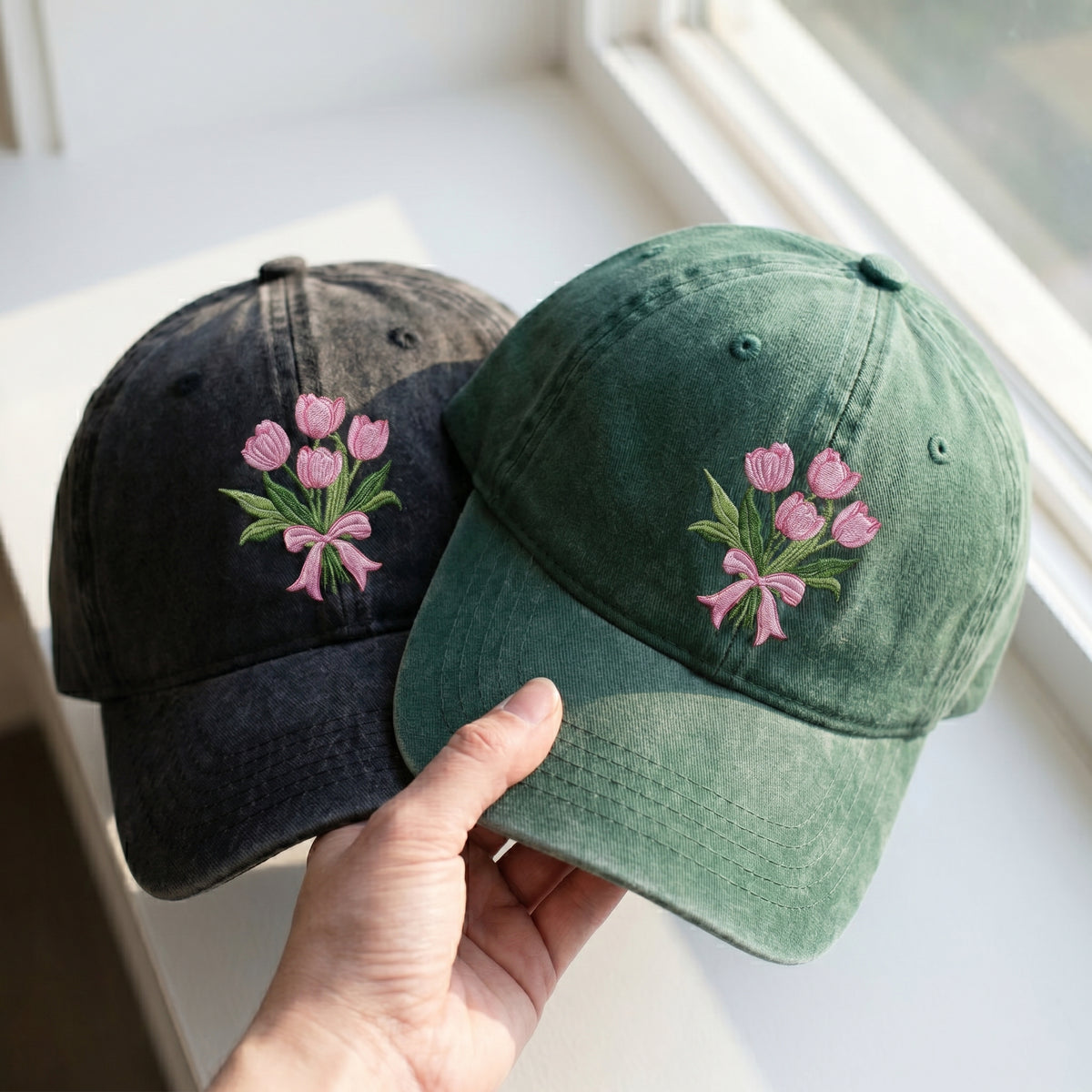 Tulip Embroidered Cap – Stylish Comfort for Everyday Wear - photo 1