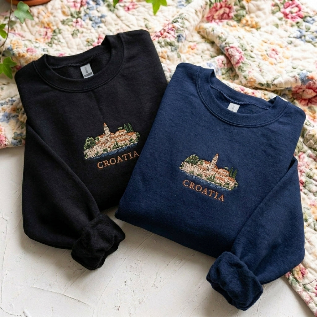 Croatia Architecture Embroidered Sweater – Trendy Comfort - photo 4