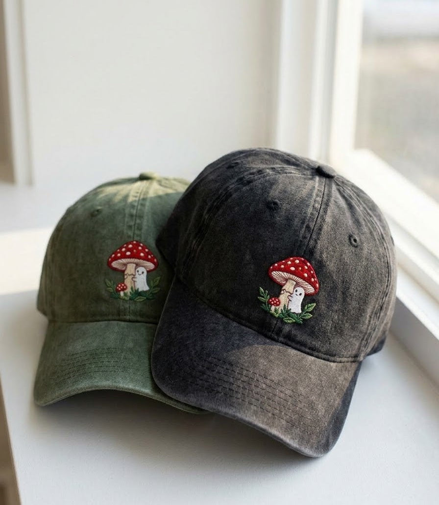 Red Mushroom Embroidered Cap - view 4