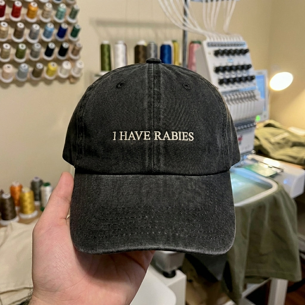 Funny Rabies Embroidered Cap – Perfect for Humor Lovers - photo 2