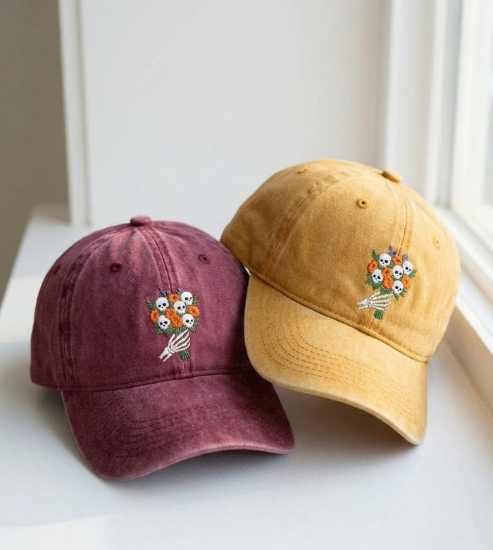 Spooky Flower Bouquet Embroidered Cap – Halloween Hat