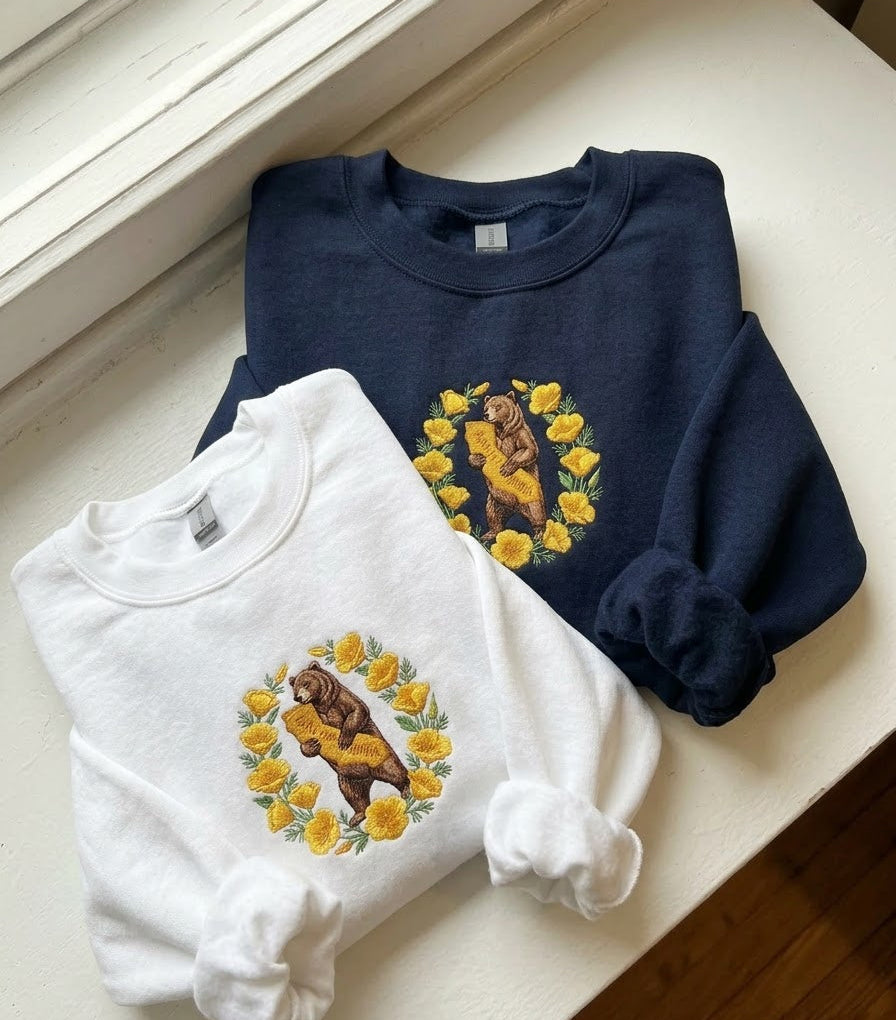 California Bear Embroidered Sweater – Trendy Streetwear Style - photo 3
