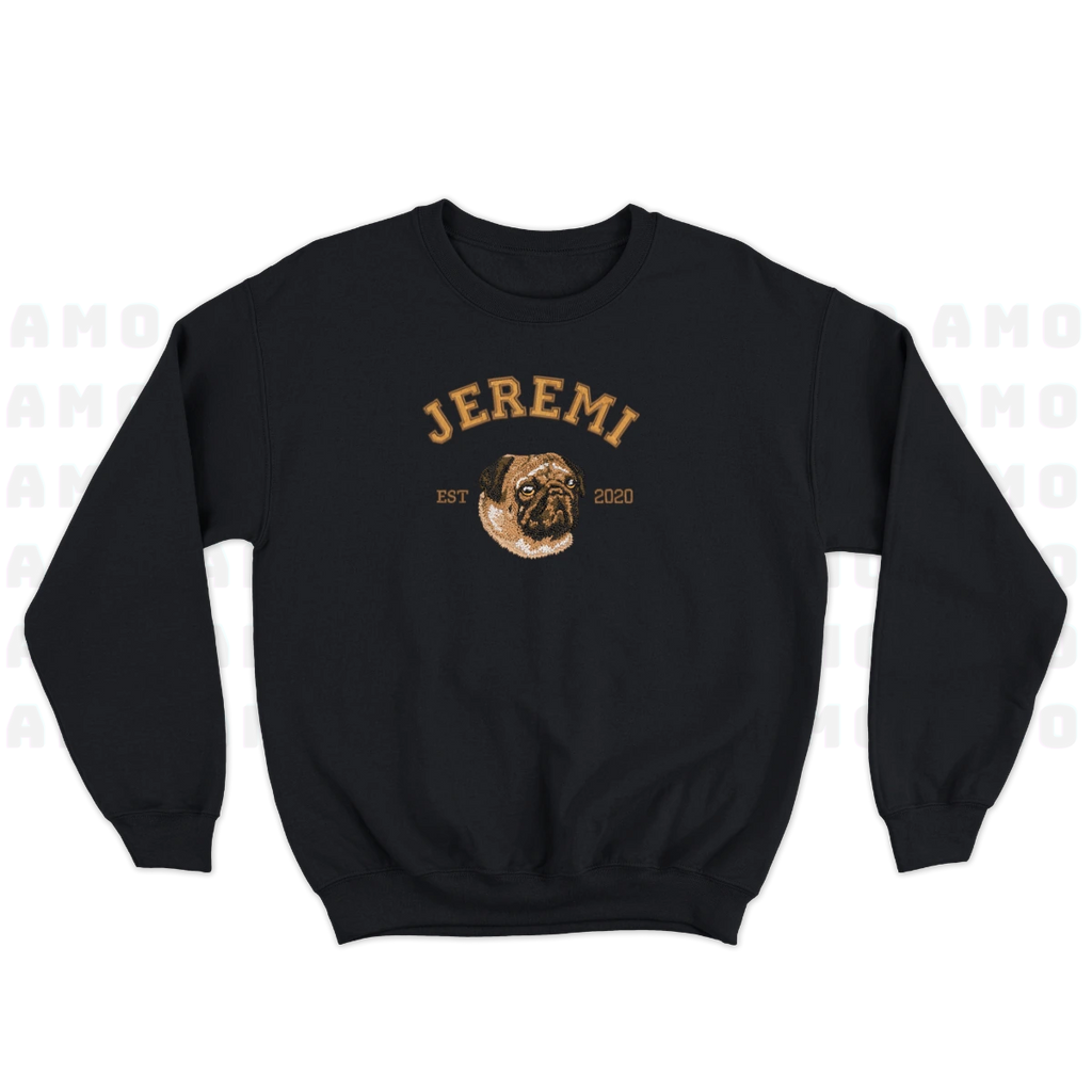 custom animal embroidery sweatshirt gift