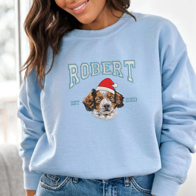 Custom Dog Face Embroidered Sweatshirt