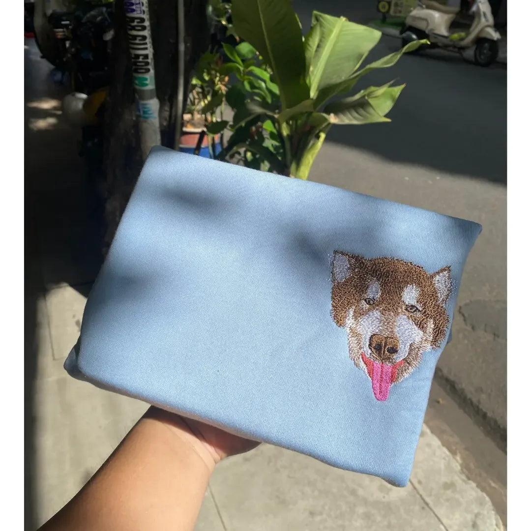 custom embroidered pet sweatshirt from photo