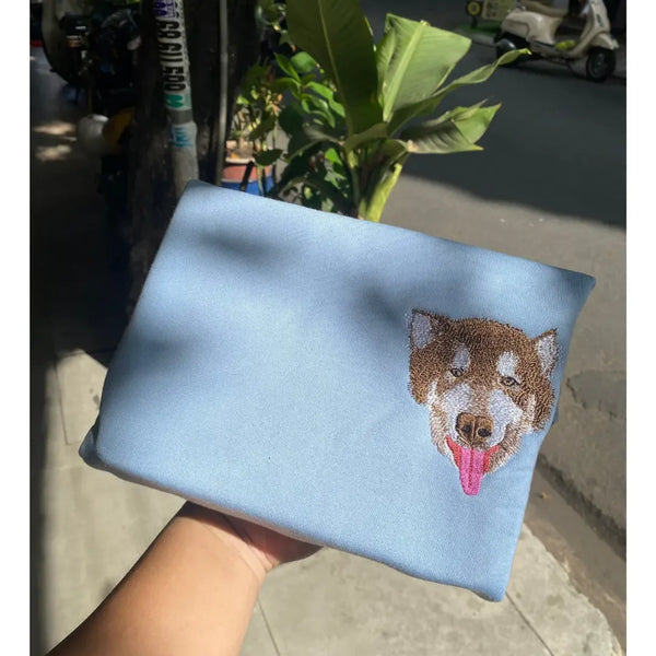 custom embroidered pet sweatshirt from photo