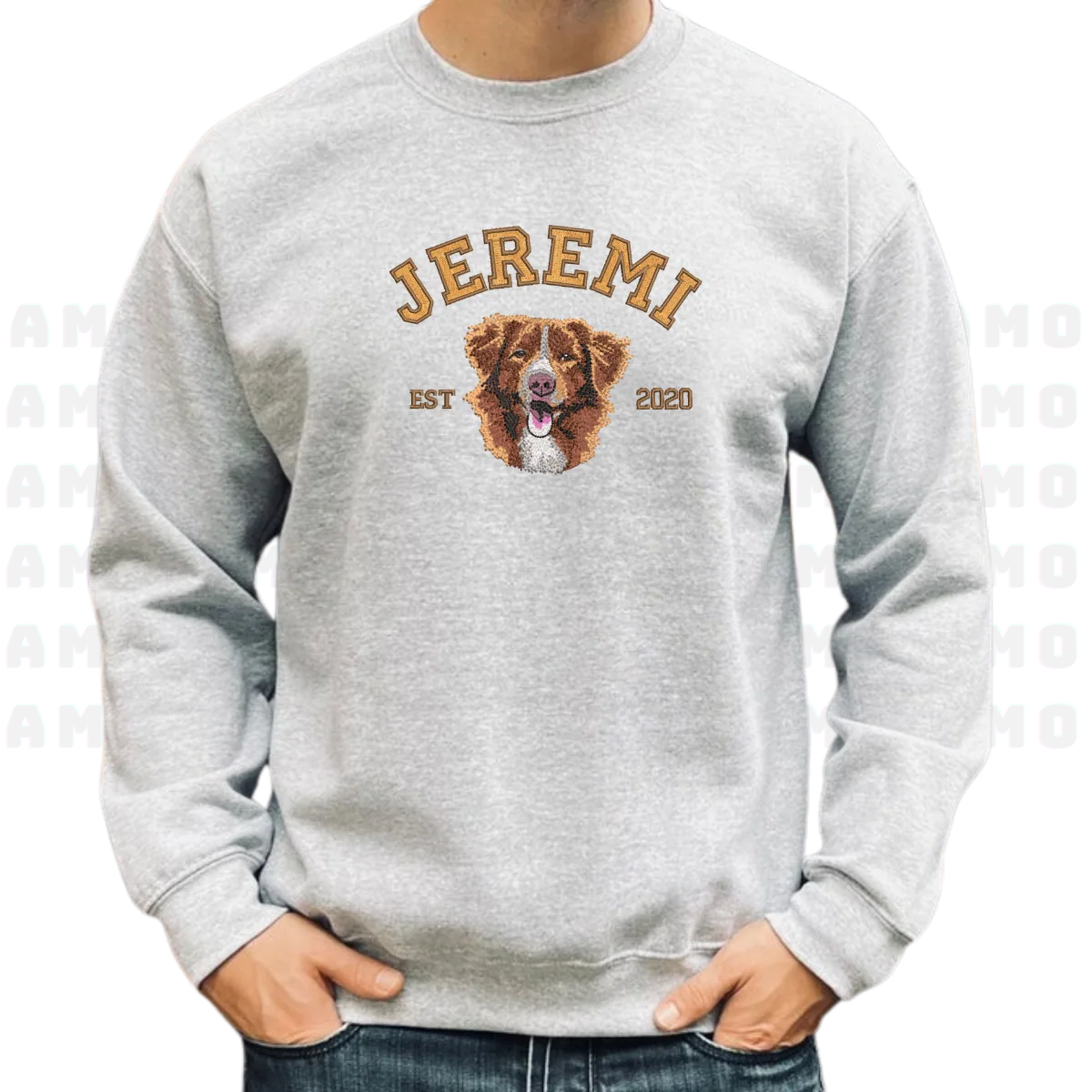 custom embroidered pet sweatshirt from photo