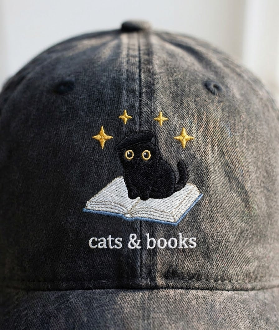 Cats & Books Embroidered Sweater – Perfect for Animal Lovers - photo 4