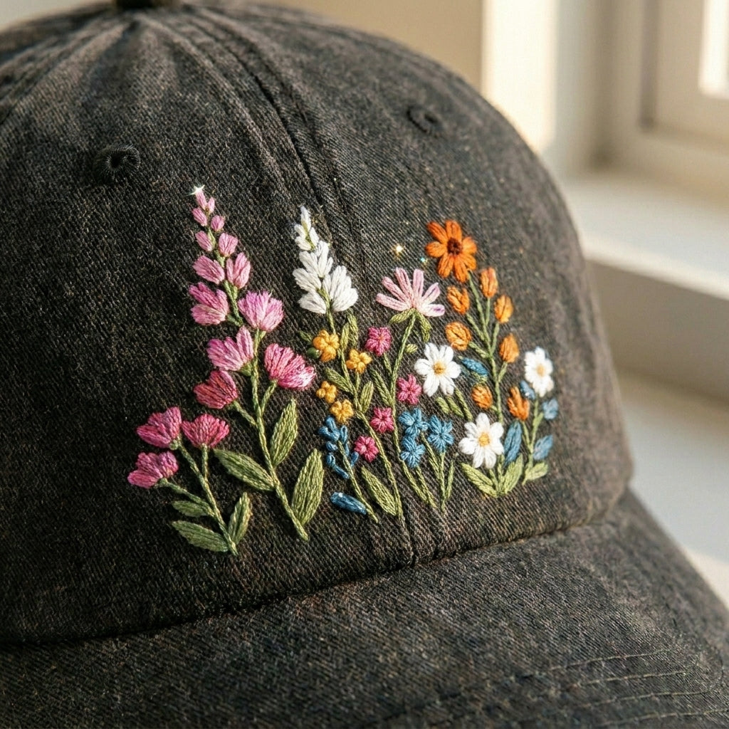 Personalized Floral Embroidered Cap – Unique Style Statement - photo 3