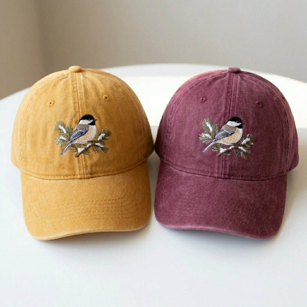 Chickadee Embroidered Dad Hat – Perfect for Bird Lovers - photo 3