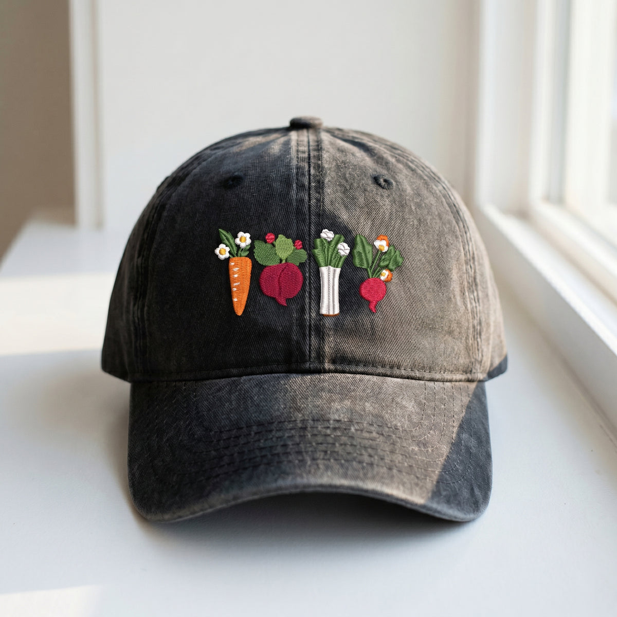 Vegetable and Flower Embroidered Cap – Trendy Streetwear Style - photo 2