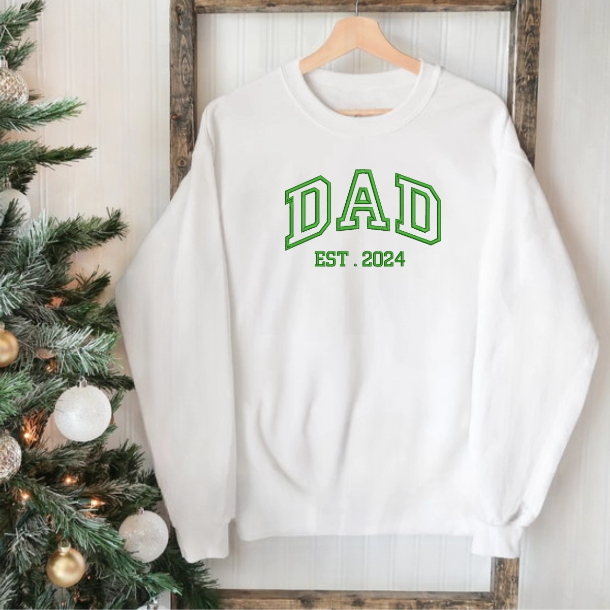 Custom DAD Sweatshirt with Date – Personalized Embroidered Crewneck for Dad