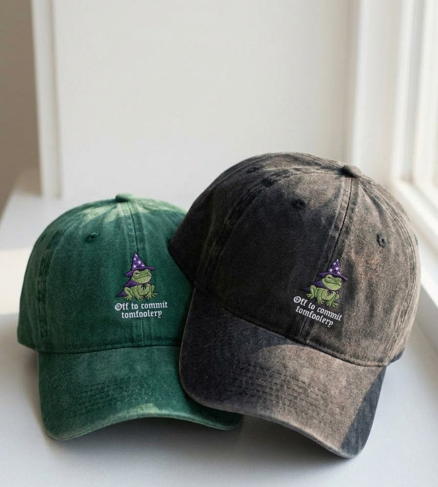 Frog in Witch Hat Embroidered Cap - view 2