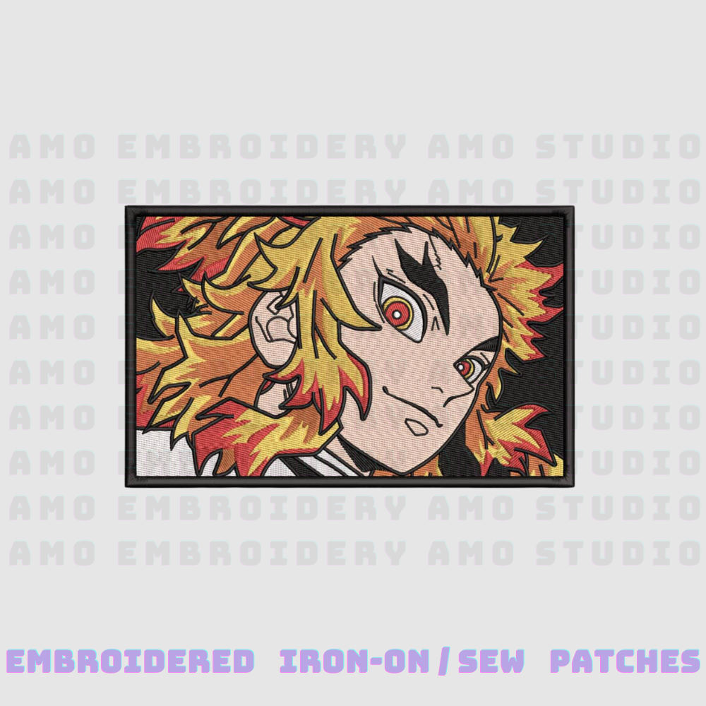 demon slayer rengoku kyojuro embroidered patch anime