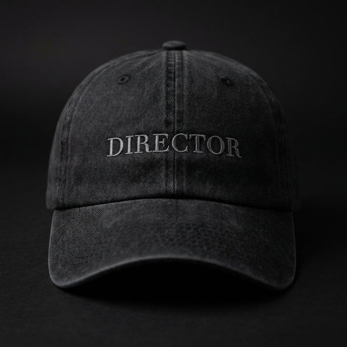 Director Embroidered Dad Hat – Minimal Film Streetwear Baseball Cap, Customizable Lifestyle Hat