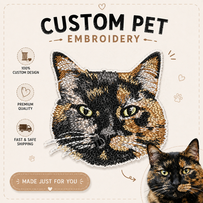 Custom full body pet embroidery file – dog and cat design – example 2