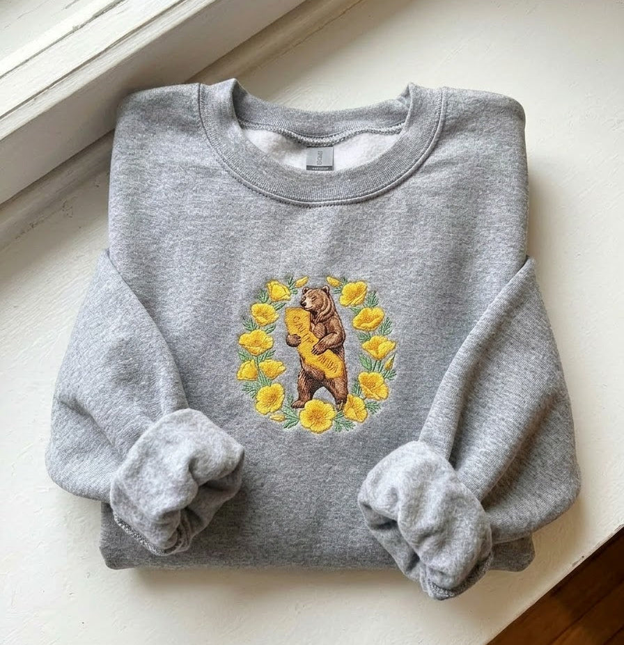 California Bear Embroidered Sweater – Trendy Streetwear Style - photo 2