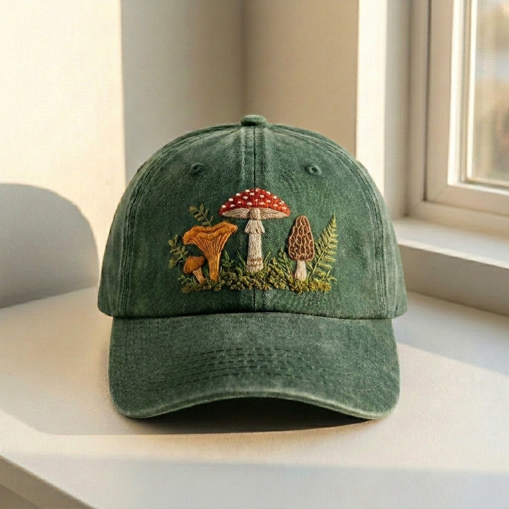 Mushrooms Embroidered Cap – Unique Personalized Style - photo 1