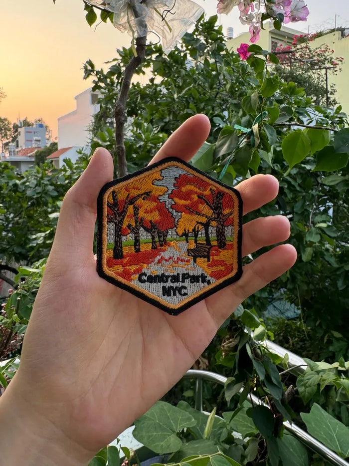 Central Park NYC Embroidered Patch – Iron-On or Sew-On New York City Appliqué, Urban Nature Souvenir for Jackets, Backpacks, Hats & More