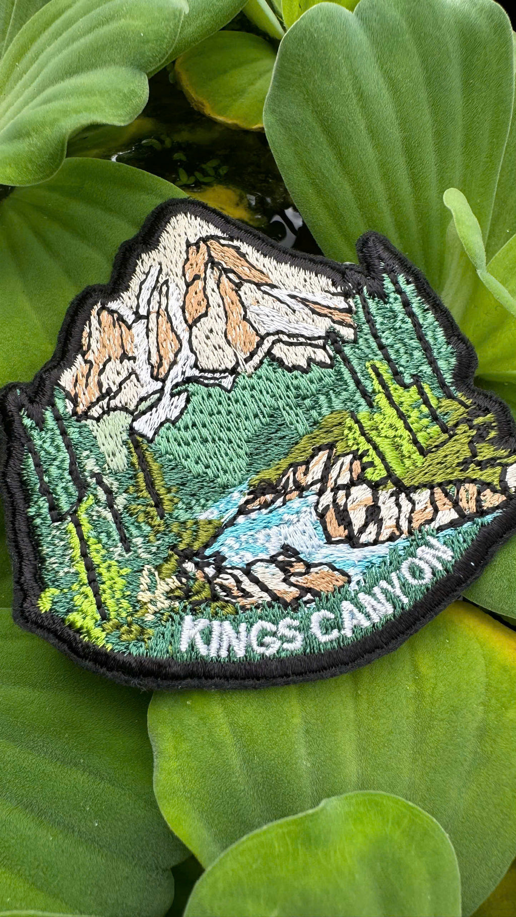 embroidered backpack patch kings canyon national park detail